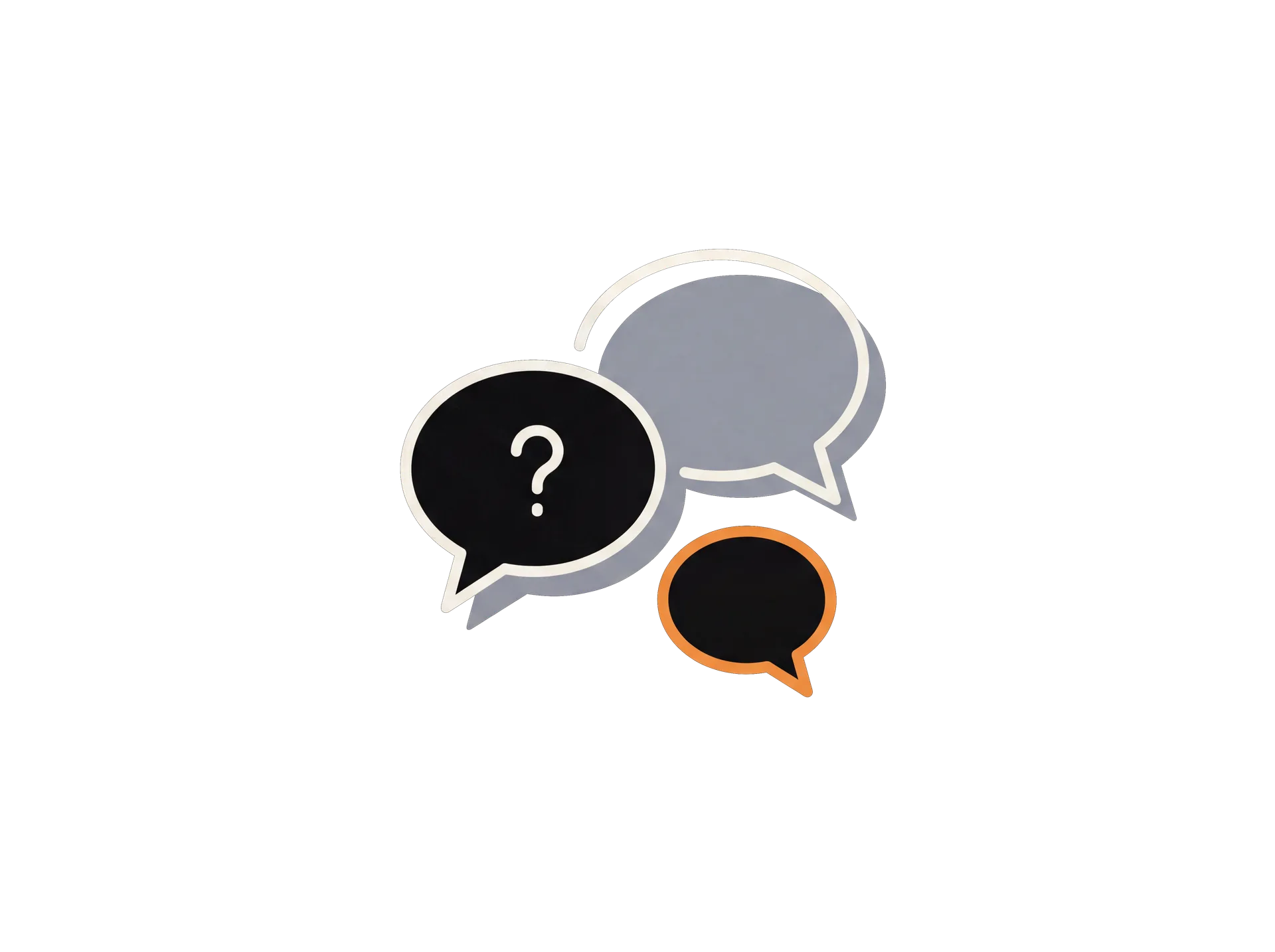 Illustrazione di un punto interrogativo accanto a una busta aperta — domande frequenti.