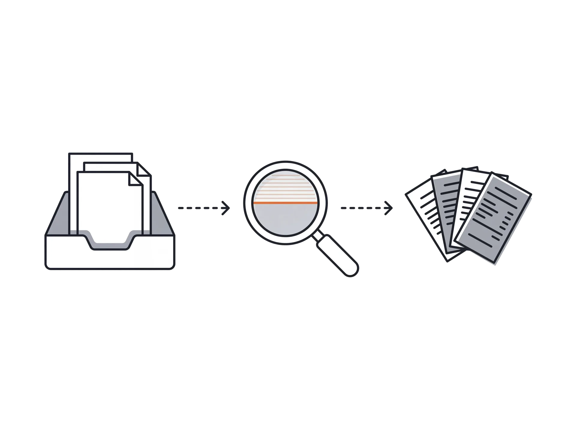Illustrazione in tre passaggi: trascina l'export, il browser analizza, compaiono i risultati.
