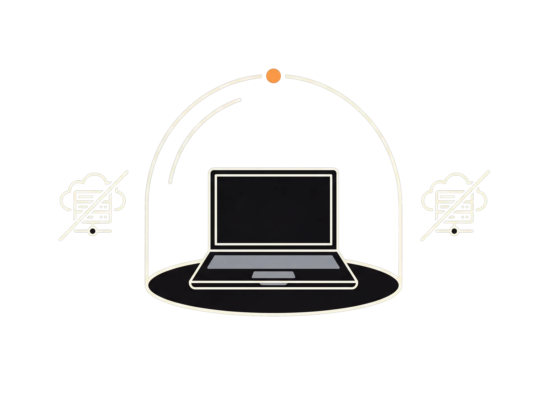 Illustrazione: la posta resta nella scheda del browser, niente viene caricato.